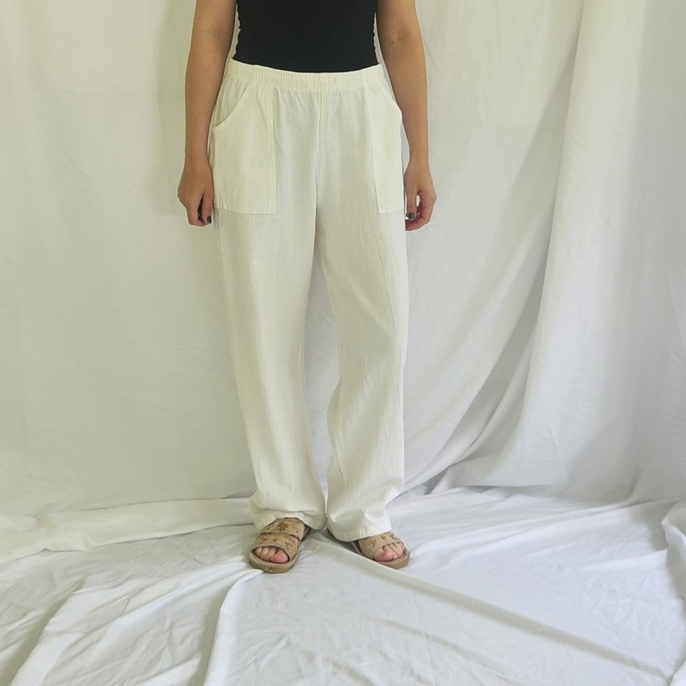 90s/Y2K White Cotton Pants‎